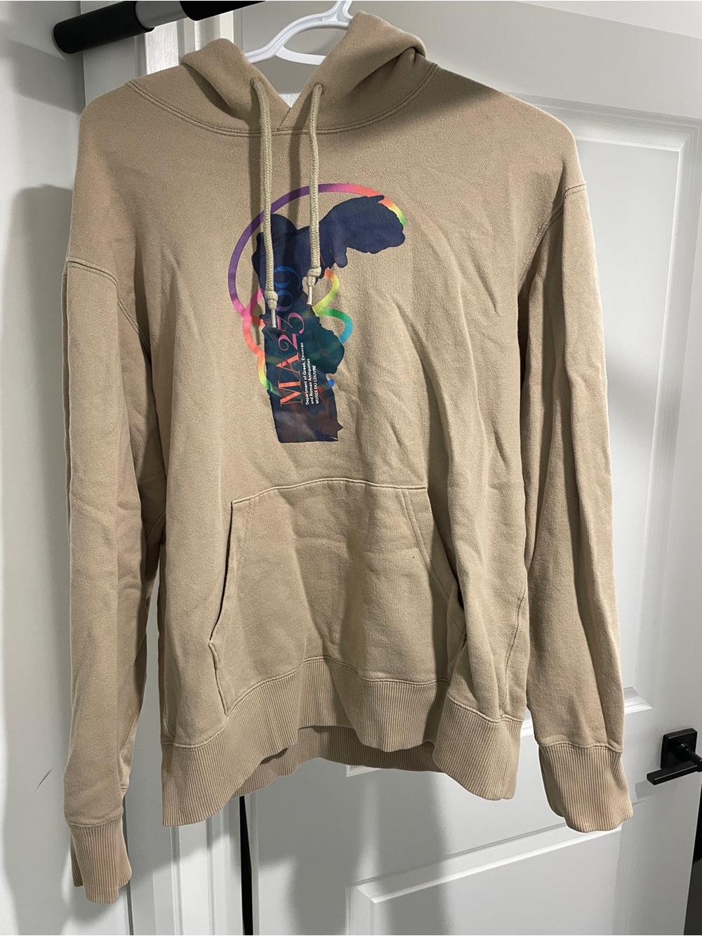 Uniqlo Tan Hoodie with Multicolor Graphic